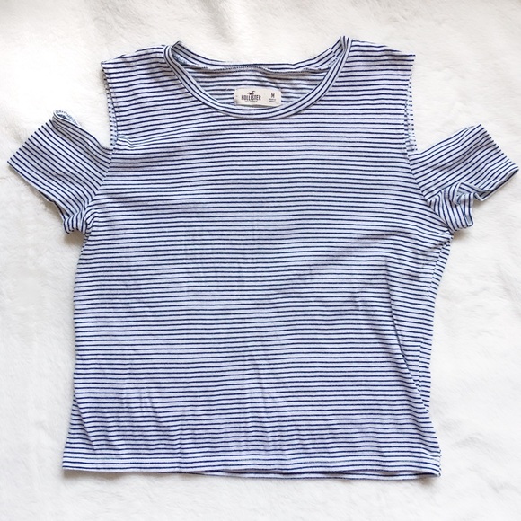 Hollister Striped Cold Shoulder Tee - Picture 2 of 4